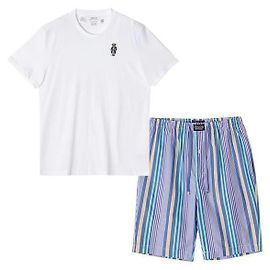 Ralph Lauren Set Regalo Pigiama a Righe Bear Pony Intimo da Uomo Blu