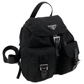 Prada Rina Nylon Triangle Logo Rucksack Black Schwarz