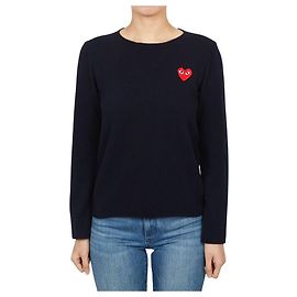 Comme Des Garcons Roter Patch Strick AZ für Damen Blau