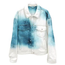 Louis Vuitton Giacca in denim LV Spray Blu