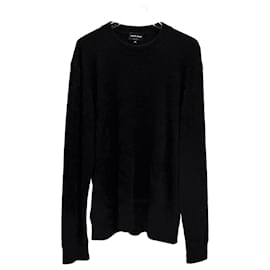 Armani Schwarzer Terry-Strick Schwarz
