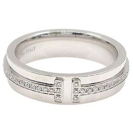 Tiffany & Co Schmaler Diamantring Weiß
