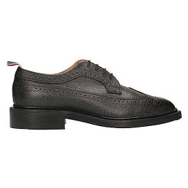 Thom Browne Pebble Grain Leather Sole Longwing Brogue Black