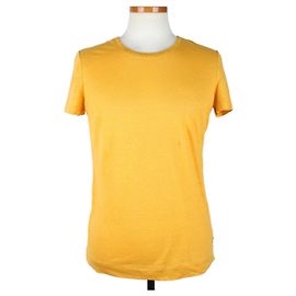 Loro Piana Anjeri Strickoberteil mit kurzen Ärmeln Gelb