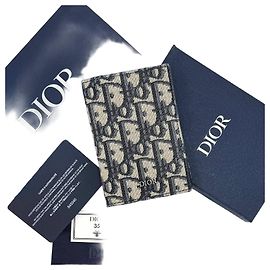 Dior Portacarte in jacquard Oblique Multicolore