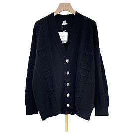 Hermès Wollstrickjacke mit Knöpfen für Damen schwarz Schwarz