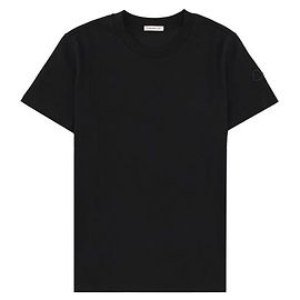 Moncler T-Shirt mit kurzen Ärmeln und besticktem Logo Schwarz Schwarz