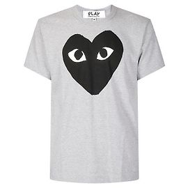 Comme Des Garcons T-Shirt mit Kurzarm und großem Herzprint Braun