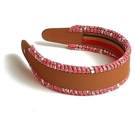 Hermès Tiara de seda Grace com padrão bandana zigzag Multicor