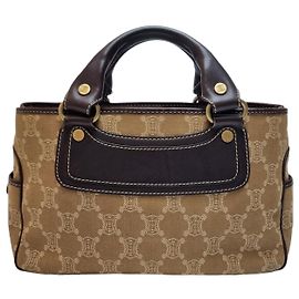 Céline Borsa Tote Triomphe Canvas Brown Blu