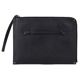 Valentino Rockstud Black Handstrap Clutch Bag Black