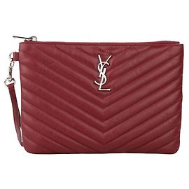 Saint Laurent Clutch Matelassé Small Vermelho