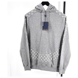 Louis Vuitton Circle Monogram Long Sleeve Hoodie Gray Brown
