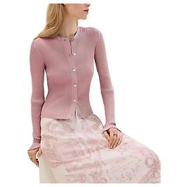 Hermès Button-Cardigan für Damen Pink