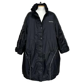 Balenciaga Logo Oversized Long Down Jacket Black