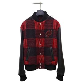 Louis Vuitton Blouson Varsity Damier Noir et Rouge Rouge
