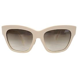 Céline Ivory Acetate Triomphe Sunglasses White
