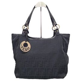 Fendi Bolsa de ombro Juka em canvas com logo FF preto Preto
