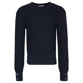 Thom Browne Klassischer Zopfstrickpullover Schwarz