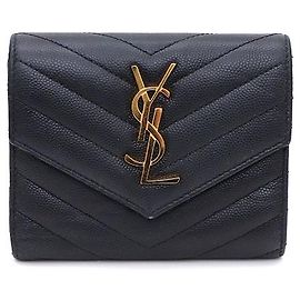 Saint Laurent Monogram Compact Damengeldbörse Schwarz