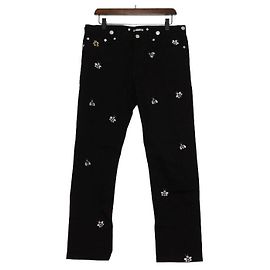 Dior Pantalones vaqueros negros de algodón con bordado BEE para hombre Negro
