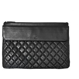 Chanel Flap Clutch aus Lammleder Large Schwarz