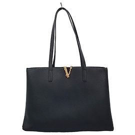 Versace Gold Logo Shoulder Bag Black