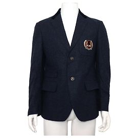 Gucci Embroidered Wool Blend Single Men's Blazer Jacket Black