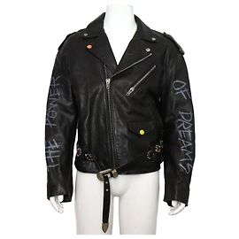 Balenciaga Power Of Dreams Studded Biker Men's Leather Jacket Black Black