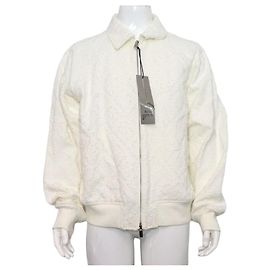 Dior White Cotton Twill Zip Bomber Men's Jacket White
