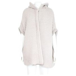 Brunello Cucinelli Giacca con cappuccio in cashmere Argento