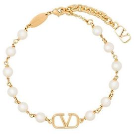 Valentino Perlenarmband mit Logo Orange