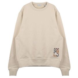 Burberry Check Label Cotton Sweatshirt White