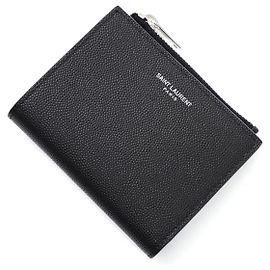 Saint Laurent Small Flap Wallet in Leather Card Holder Black