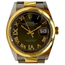 Rolex Datejust Quadrante Verde Numeri Romani Diamanti Giallo