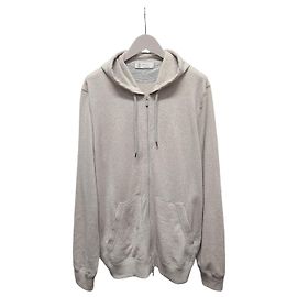 Brunello Cucinelli Beigefarbener Cashmere-Kapuzenpullover mit Reißverschluss Braun
