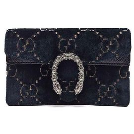 Gucci Borsa a tracolla Dionysus Super Mini in velluto Blu