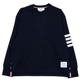 Thom Browne Langarm-Rugby-T-Shirt Engineer aus Jersey in mittlerem Gewicht Schwarz