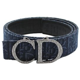 Dior Cinto reversível com fivela Oblique CD Azul
