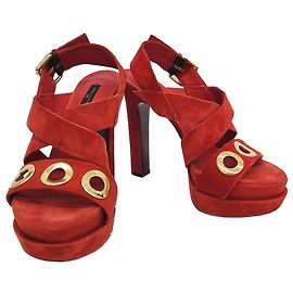 Louis Vuitton Wildledersandale Rot
