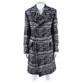 Balmain Tweed-Mantel Schwarz