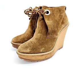 Burberry Suede Wedge Heels Brown