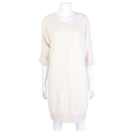 Hermès Strickkleid aus Kaschmir Weiß