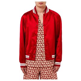 Valentino Refurbished Souvenir Varsity Bomberjacke Rot Rot