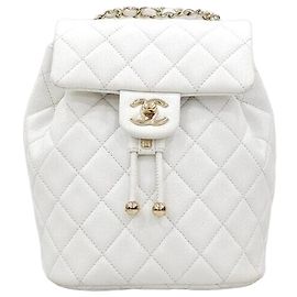 Chanel Nova Mochila White Urban Spirit Small Caviar Branco