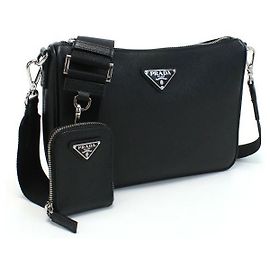 Prada Borsa a tracolla in pelle Saffiano Nero