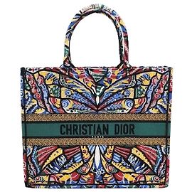 Dior Bolsa Tote de lona Butterfly Multi-Color Grande Multicor