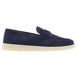 Prada Triangle Logo Suede Loafers Black