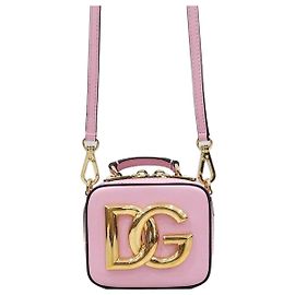 Dolce & Gabbana Micro bolsa em pele de vitelo Logo Rosa Rosa