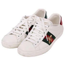 Gucci Baskets Side Bee Ace Blanc